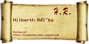 Hilberth Réka névjegykártya